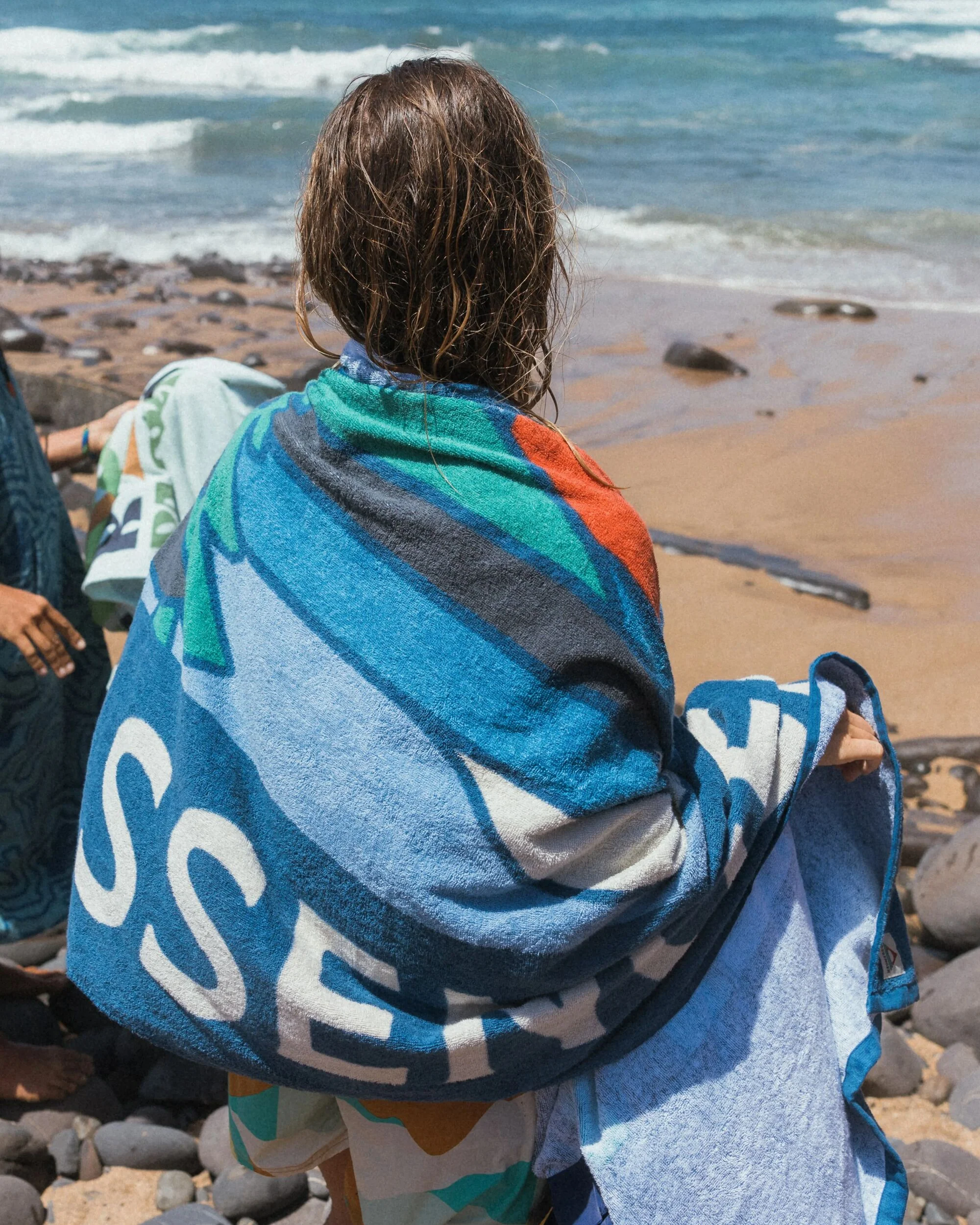 Serviette de Plage en Coton Bio Tideline - Denim Foncé – Image 2